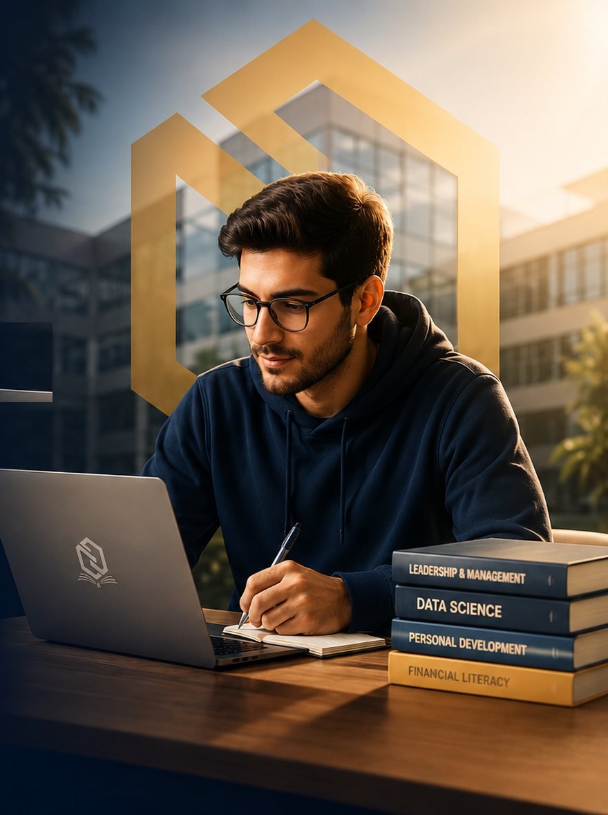 A Netrix University student at study